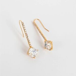 Violet & Brooks Brooke Clear Crystal Gold-Tone Drop Earrings Gift New